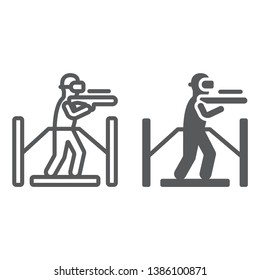 VR platform line and glyph icon, gaming and entertainment, virtual reality platform sign, vector graphics, a linear pattern on a white background, eps 10.