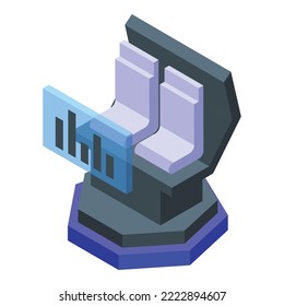 Vr platform seat icon isometric vector. Virtual reality. Education tour