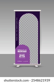  VR playground agenda roll-up display stand modelo de design, VR banner vertical ou caixa VR, headset e óculos venda modelo de história de mídia social 