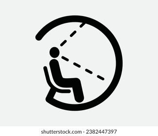VR Pod Game Virtual Reality AR Science Tech Technology Sit Gaming 3D View Black White Vector Sign Symbol Icon EPS