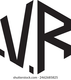 VR Polygon logo design, icon, symbol, vector file