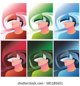 vr poster monotone set