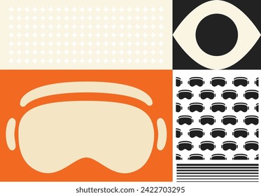 VR poster with multiple pattern and texture