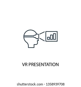 VR presentation concept line icon. Simple element illustration. VR presentation concept outline symbol design. Can be used for web and mobile UI/UX