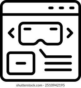 ícone de programação vr. Ícone de configurações de óculos Vr