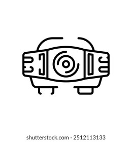 Icono del contorno del proyector de VR, Ilustración vectorial