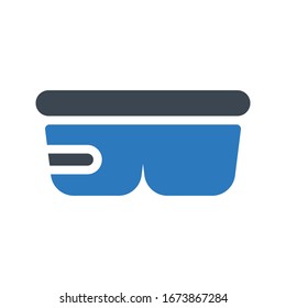 vr realidad gafas vectorial glifo icono de color 