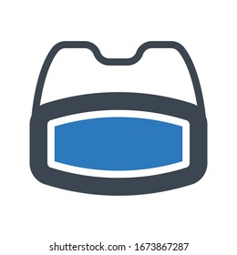 vr reality goggles vector glyph color icon 