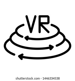 Vr reality icon. Outline vr reality vector icon for web design isolated on white background