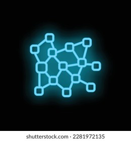 Vr reality icon outline vector. Virtual tour. Online map neon color isolated on black