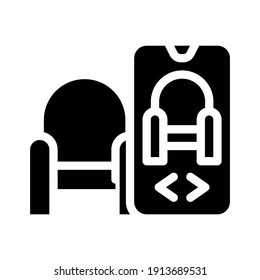 vr remote control glyph icon vector. vr remote control sign. isolated contour symbol black illustration