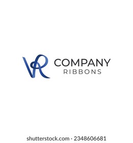 VR Ribbon Letter Logo, simple and modern, suitable for any business, especially when it comes to logos.