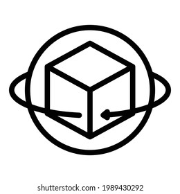 Vr rotation icon. Outline Vr rotation vector icon for web design isolated on white background