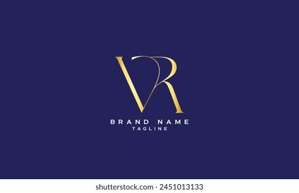 VR, RV, Abstract initial monogram letter alphabet logo design