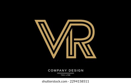 VR, RV, Abstract Letters Logo Monogram