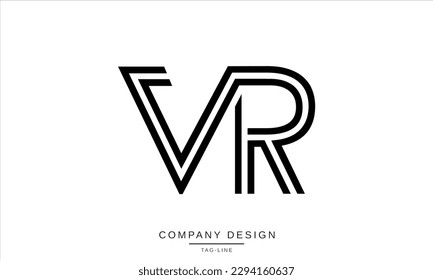 Monograma con el logotipo VR, RV, letras abstractas