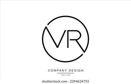 Monograma con el logotipo VR, RV, letras abstractas