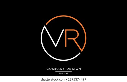 Monogramm für VR, RV, abstrakte Buchstaben des Logos