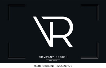 Monograma con el logotipo VR, RV, letras abstractas