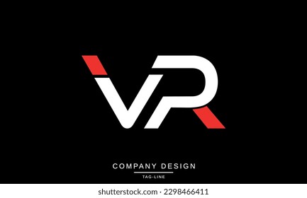 Monogramm für VR, RV, abstrakte Buchstaben des Logos