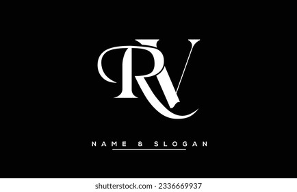 VR,  RV  Abstract  Letters  Logo  Monogram