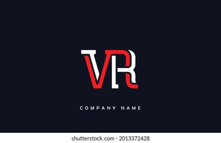 VR, RV Alphabets Letters Logo Monogram