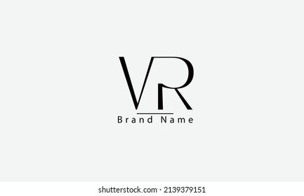 VR RV V R abstract vector logo monogram template