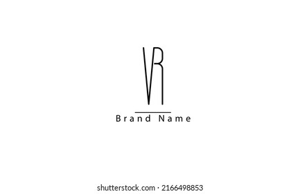 VR RV V R abstract vector logo monogram template