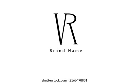 VR RV V R abstract vector logo monogram template