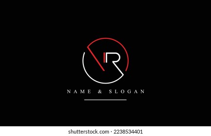 VR, RV, V, R abstract letters logo monogram