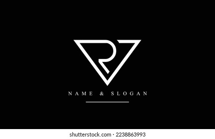 VR, RV, V, R abstract letters logo monogram