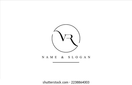 VR, RV, V, R abstract letters logo monogram