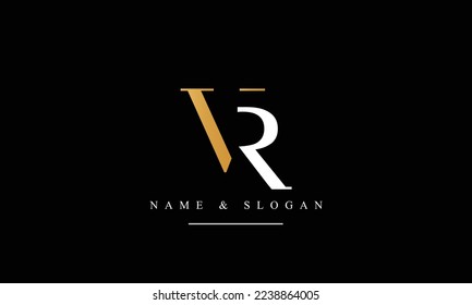 VR, RV, V, R abstract letters logo monogram