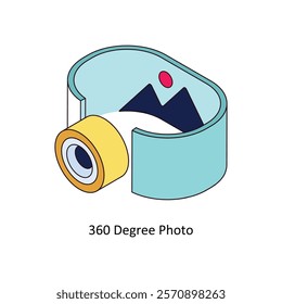 VR Security isometric Colored illustration. EPS File stock illustration