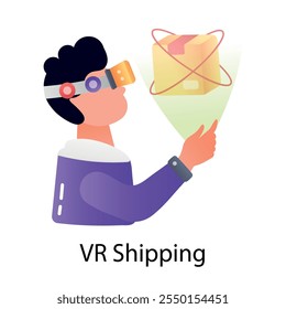 Vr ícone de envio em estilo plano 