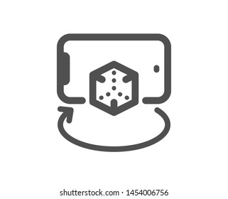 VR simulation sign. Augmented reality phone icon. 3d cube symbol. Classic flat style. Simple augmented reality icon. Vector