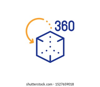 VR simulation sign. Augmented reality line icon. 3d cube symbol. Colorful outline concept. Blue and orange thin line augmented reality icon. Vector