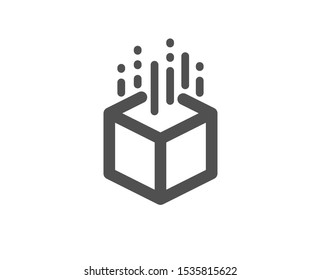 VR simulation sign. Augmented reality icon. 3d cube symbol. Classic flat style. Simple augmented reality icon. Vector