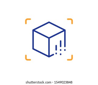 VR simulation sign. Augmented reality line icon. 3d cube symbol. Colorful outline concept. Blue and orange thin line augmented reality icon. Vector