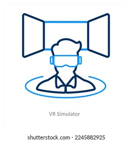 VR Simulator and oculus icon concept