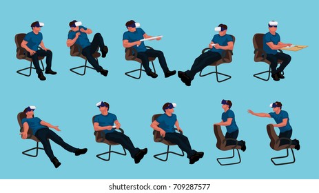 vr sitting man set