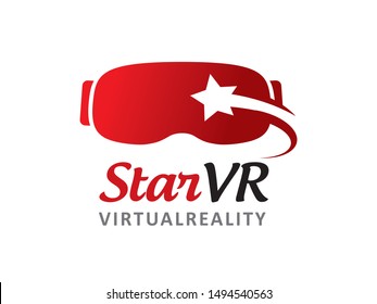 VR and Star logo symbol or icon template