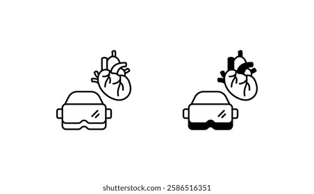 Vr Surgery icon design with white background stock illustration