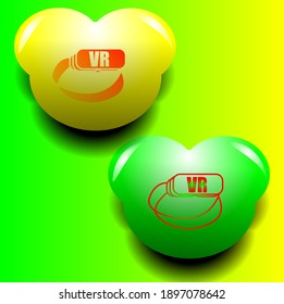 v-Tech-Symbole mit 3D-Stilrichtung, bunt, hochwertig
