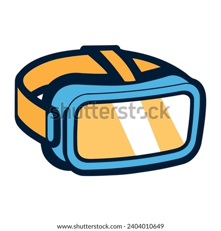 vr technology helmet isolated illustration