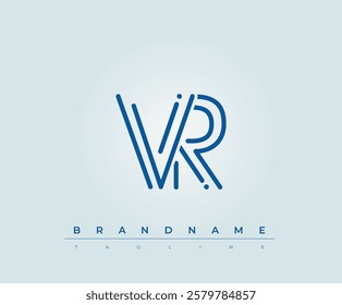 VR Technology Letter Logo Template. This tech letter logo is a graphic mark that uses letters to represent a technology company.