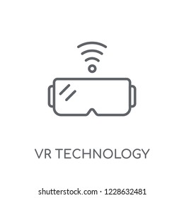 VR technology linear icon. Modern outline VR technology logo concept on white background from Smarthome collection. Suitable for use on web apps, mobile apps and print media.