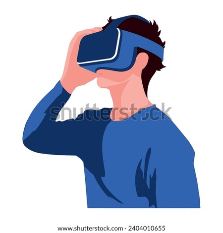 vr technology man experience illustration
