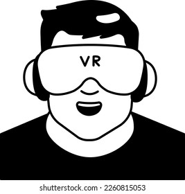 VR Technology Student User Big man avatar persona social estilo semisólido transparente