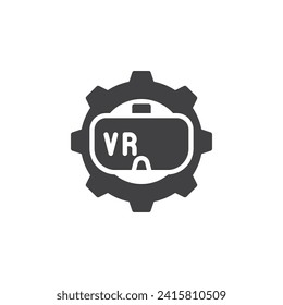 VR technology vector icon. filled flat sign for mobile concept and web design. VR Remote Work glyph icon. Symbol, logo illustration. Vector graphics